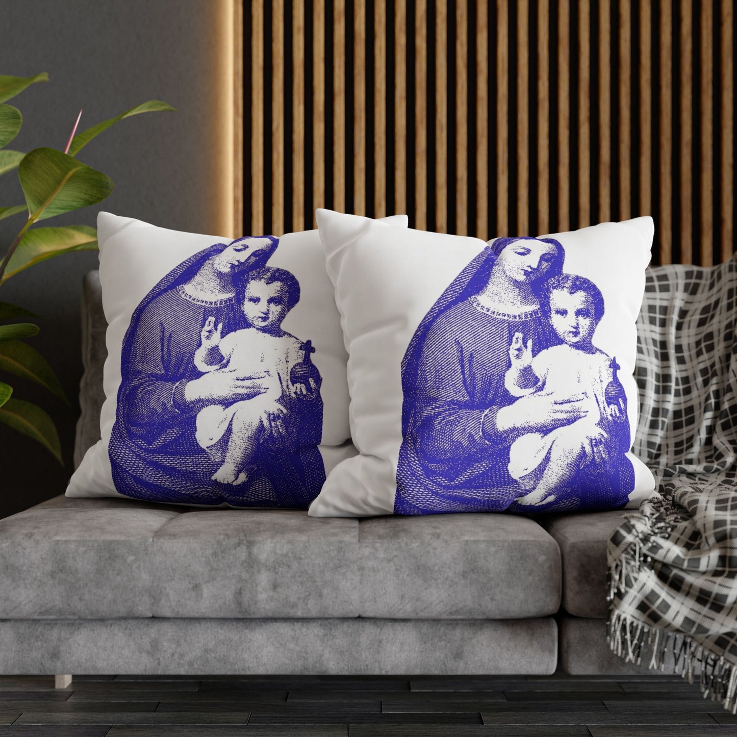 Saint Mary Square Poly Canvas Pillowcase
