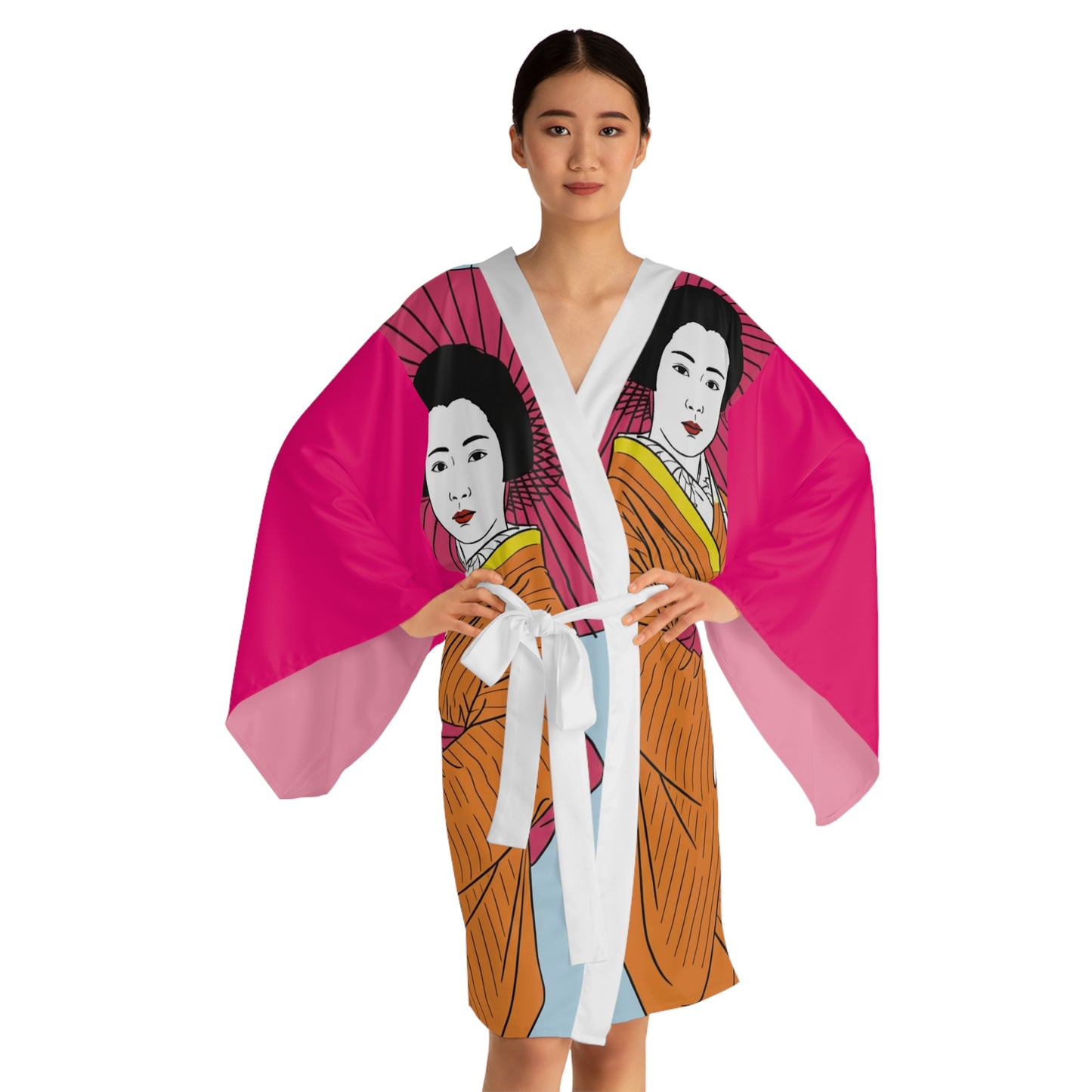 Unique Gueisha Long Sleeve Kimono Robe (AOP)