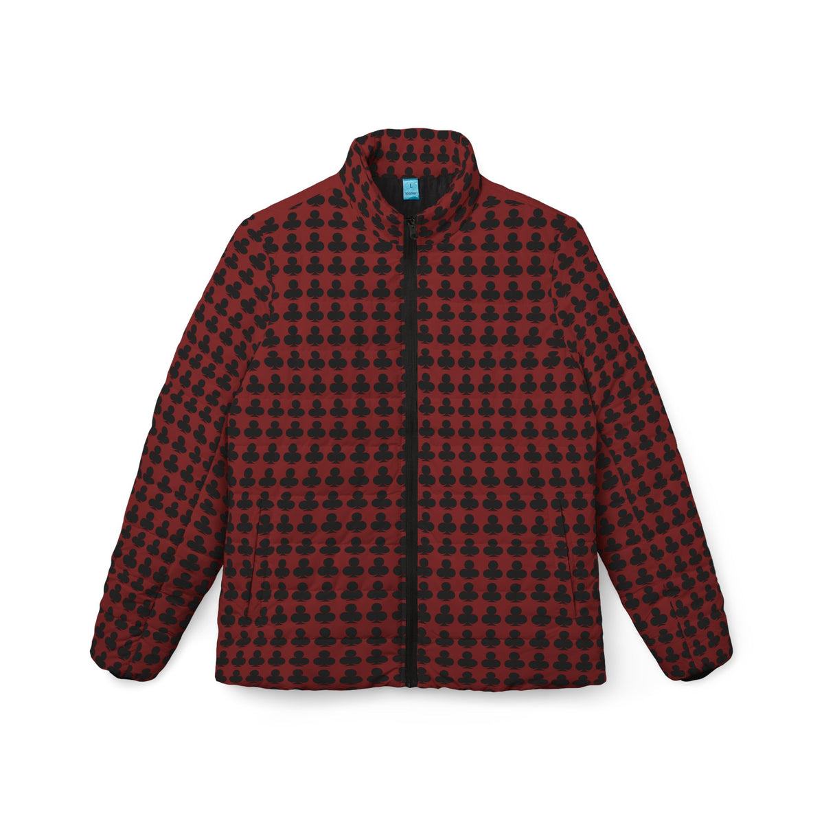 Game Card pattern Puffer Jacket — Alma Galbinni Ace of Clubs Pattern
