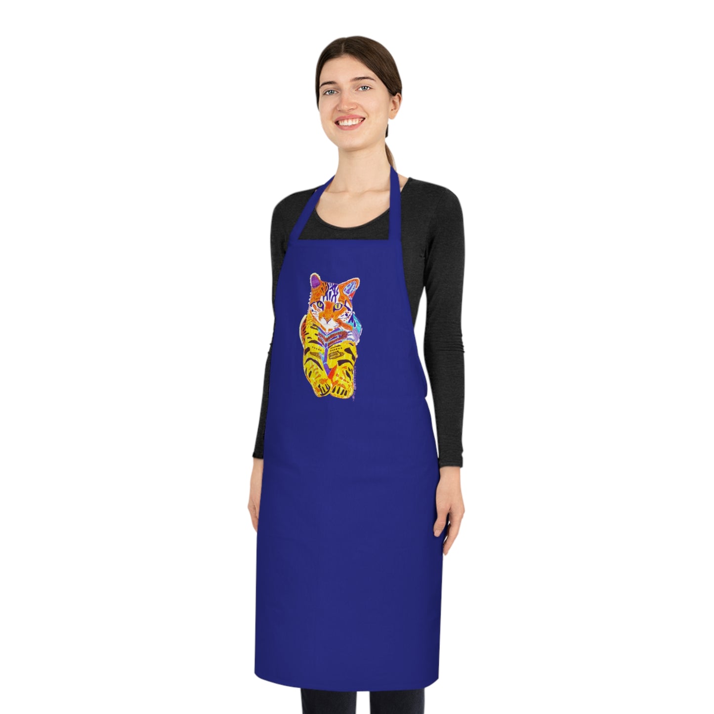 Vibrant Tiger Cotton Apron, Fun Cooking Gift, Kitchen Accessory, Animal Lover Chef Apron, Unique Gift for Her, Home Cooking