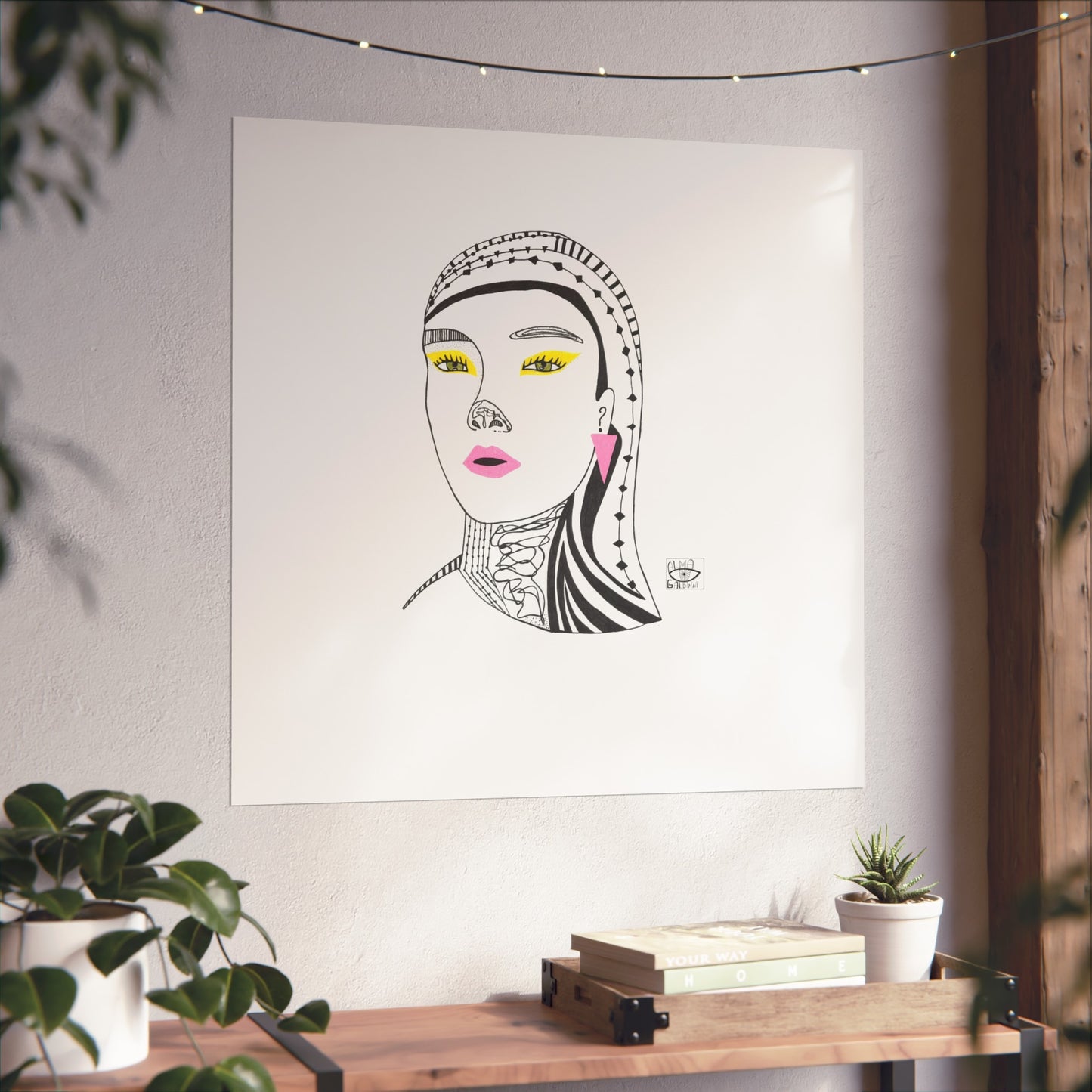 Modern Minimalist Fine Art Poster – Elegant Feminine Portrait