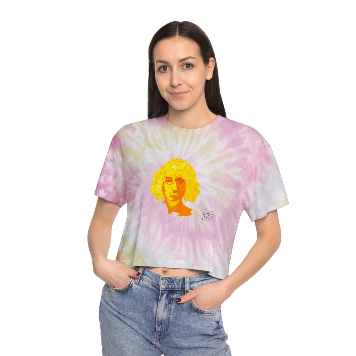 Chic Women's Tie-Dye Crop Tee, Summer Fashion Top, Beachwear, Casual T-Shirt, Boho Style