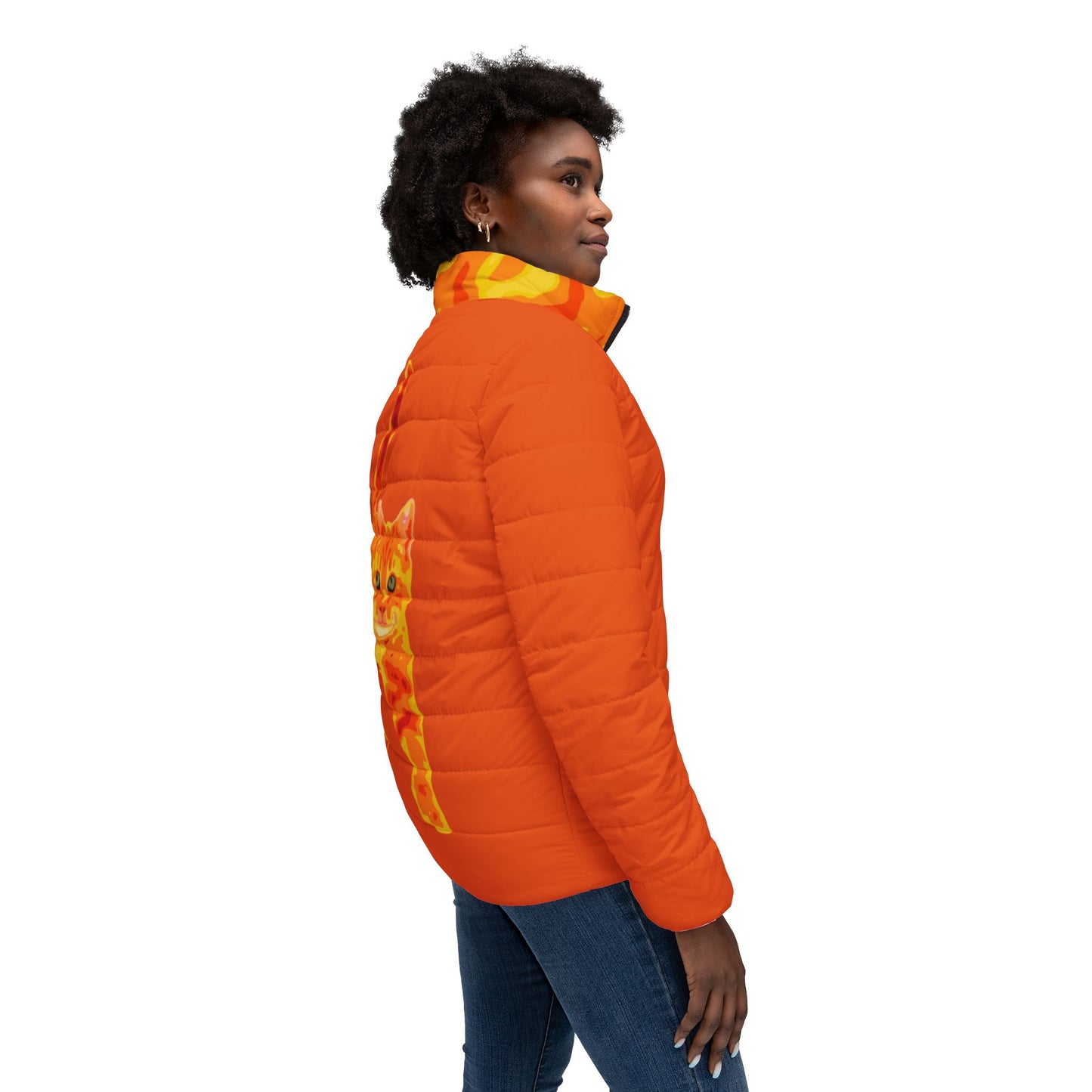 Ginger cat Women’s Puffer Jacket (AOP)