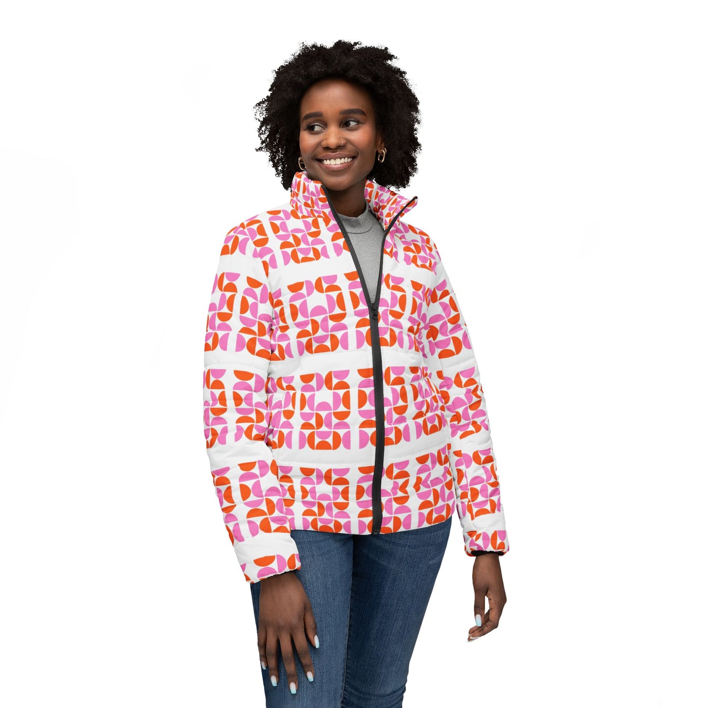 Frida Kahlo Inspired Women’s Puffer Jacket | Colorful, Cozy Outerwear for Art Lovers