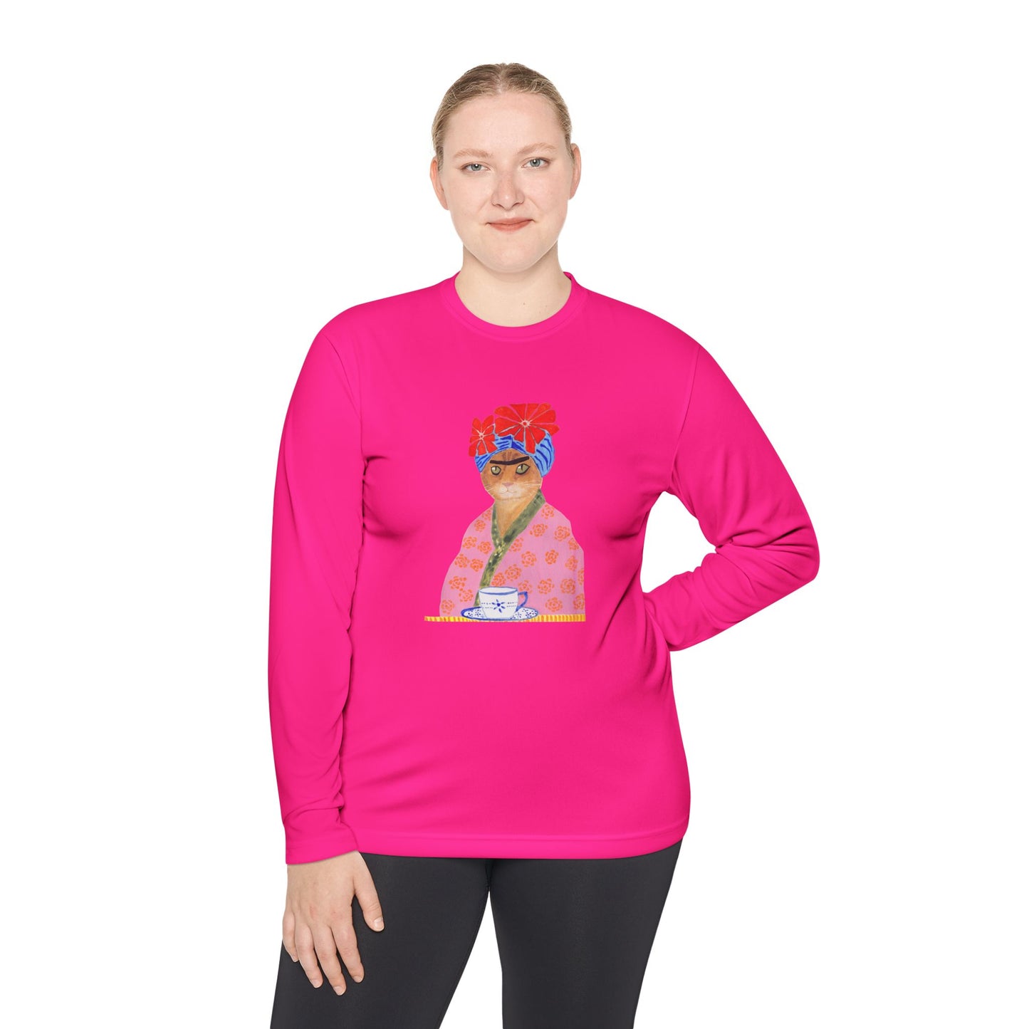 Frida Gato Cat Unisex Lightweight Long Sleeve Tee