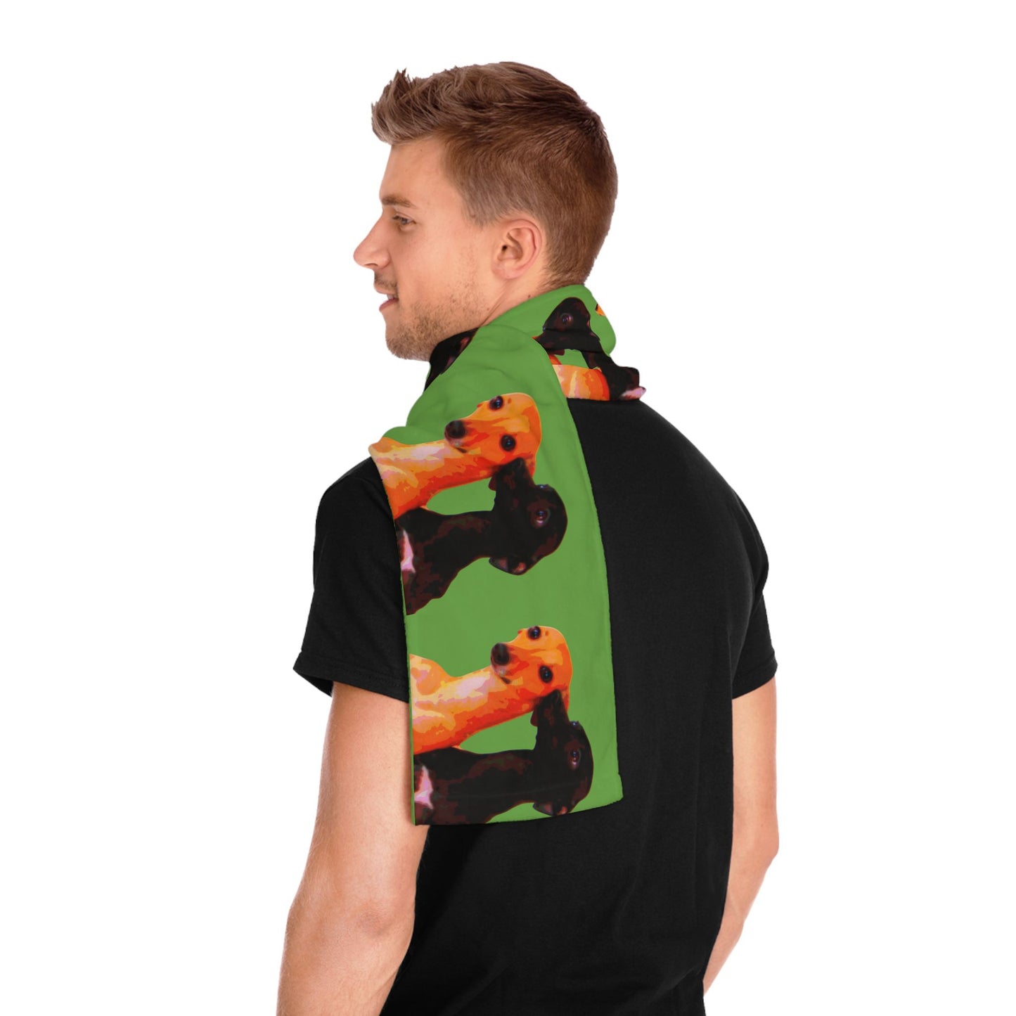 Colorful Dog Print Scarf, Pet Lover Gift, Animal-Themed Fashion Accessory, Cute Dog Scarf for Dog Owners, Stylish Neckwear