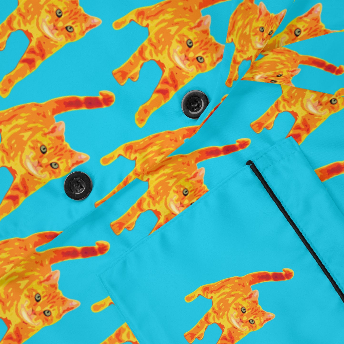 Ginger Bright Cat Women's Satin Pajamas (AOP)