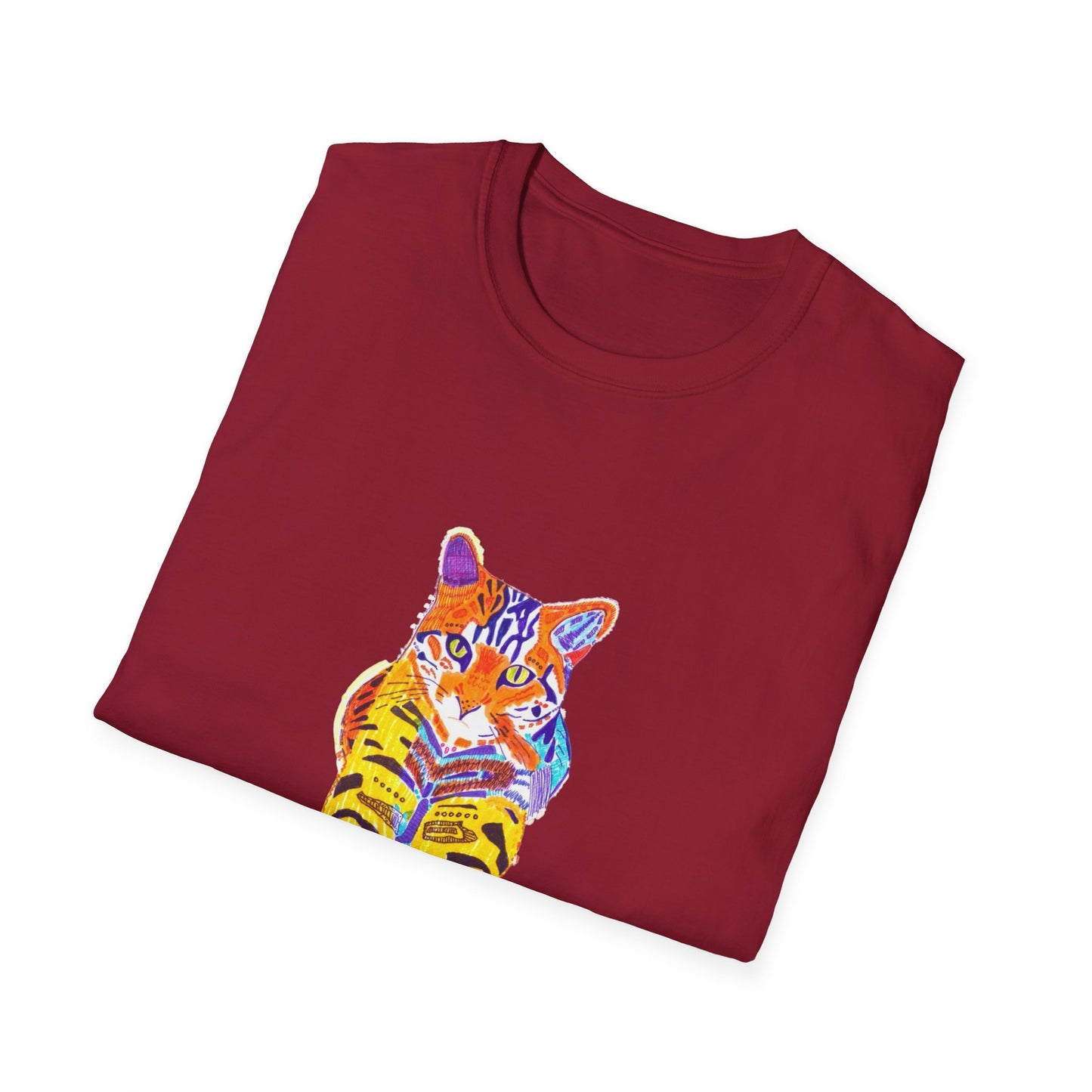 Colorful Tiger Unisex T-Shirt, Casual Wear, Animal Lover Gift, Eco-Friendly Tee, Vibrant Art Shirt