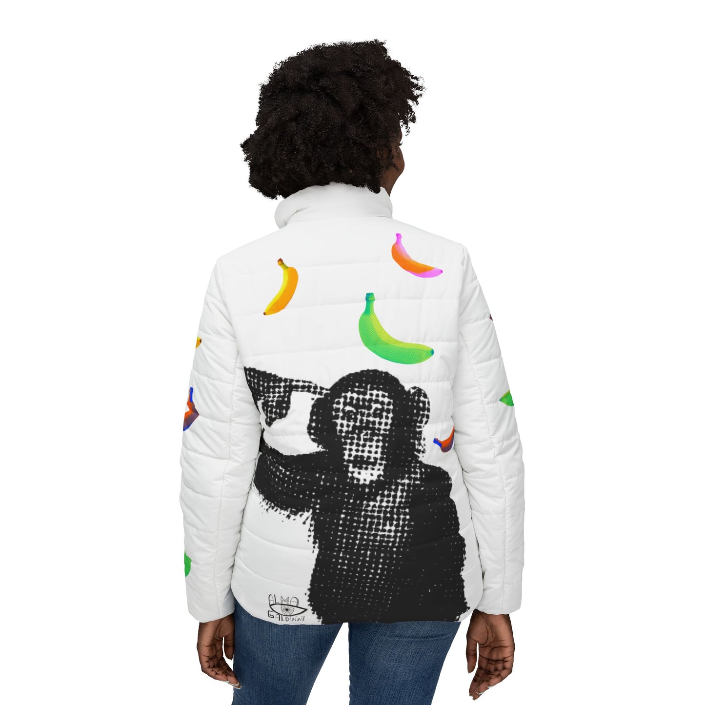 Pop Monkey Women’s Puffer Jacket (AOP)