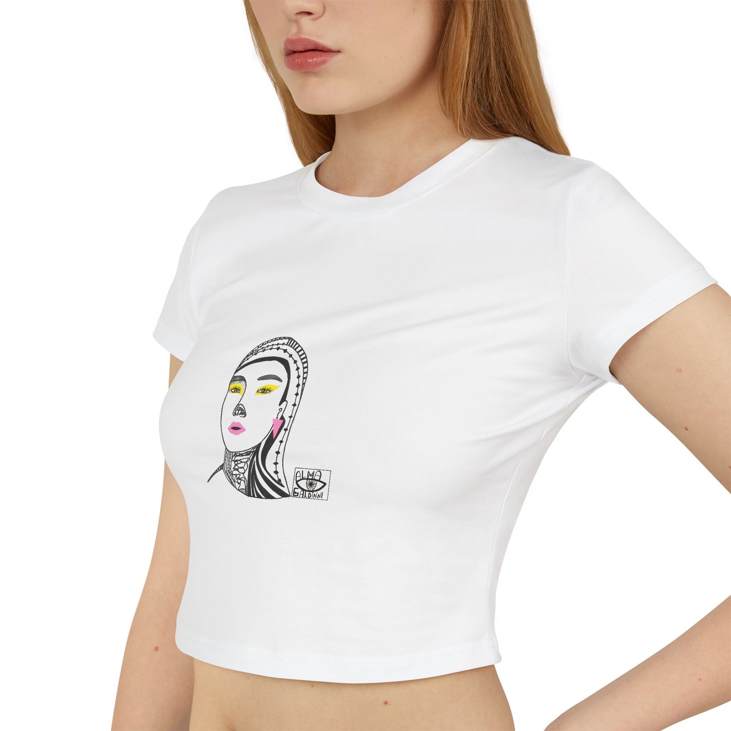 Chic Women's Baby Tee with Artistic Design