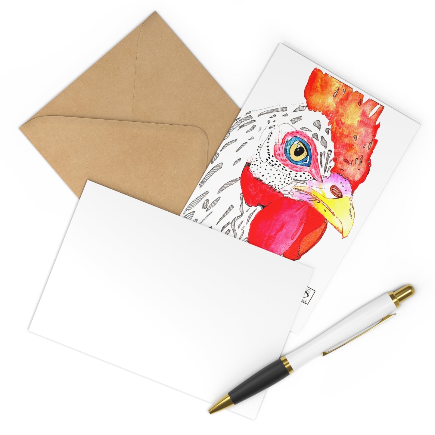 Colorful Chicken Postcards Set | 7 Vibrant Animal Art Prints for Animal Lovers