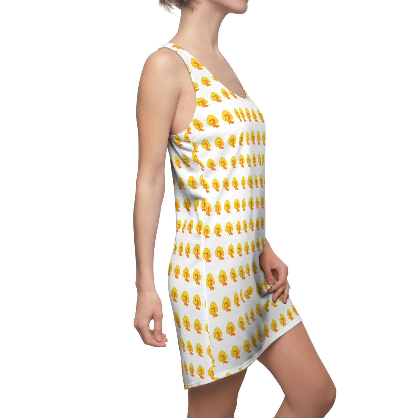 Yellow Beauty Women's Cut & Sew Racerback Dress (AOP)