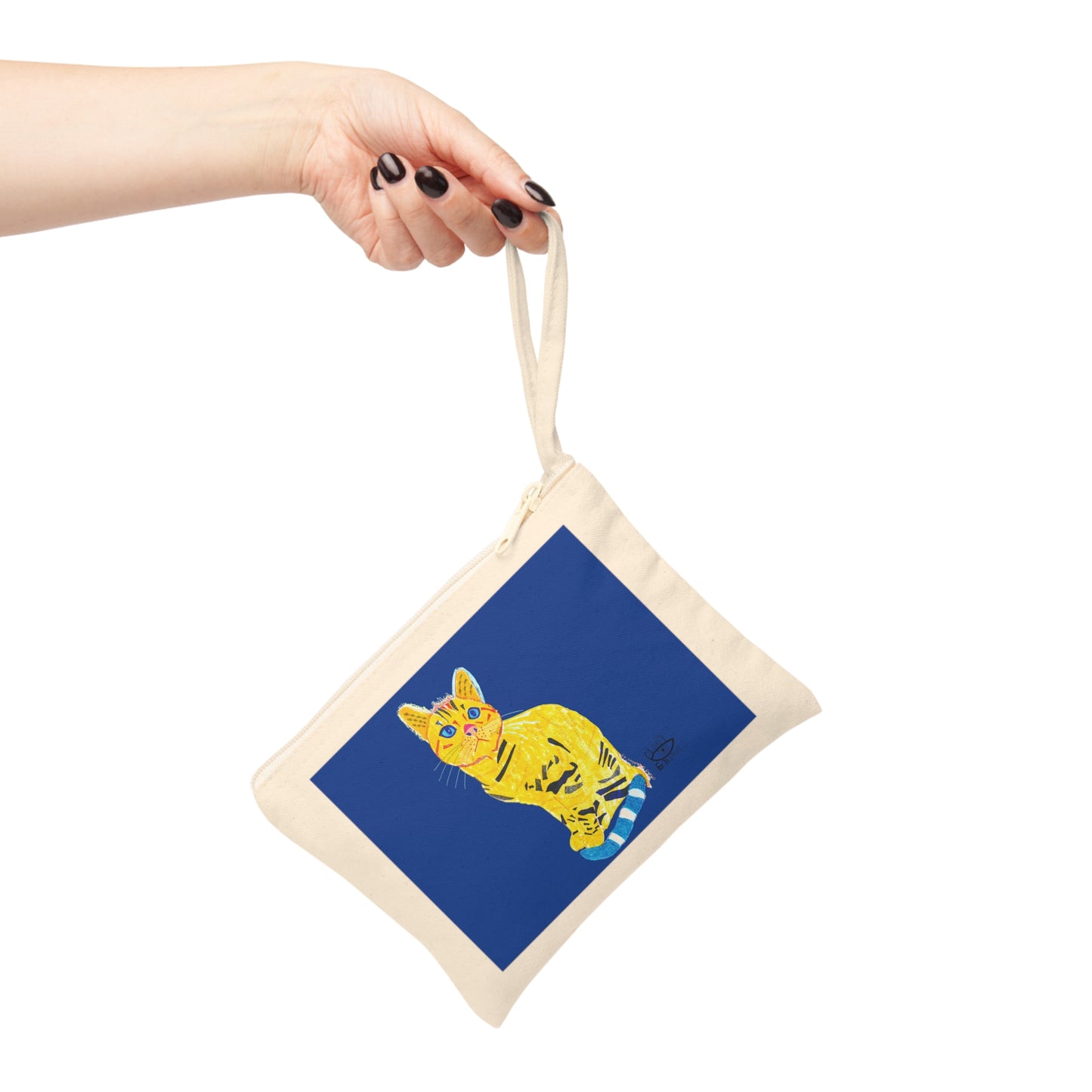 Cat Zipper Pouch - Yellow Cat Design