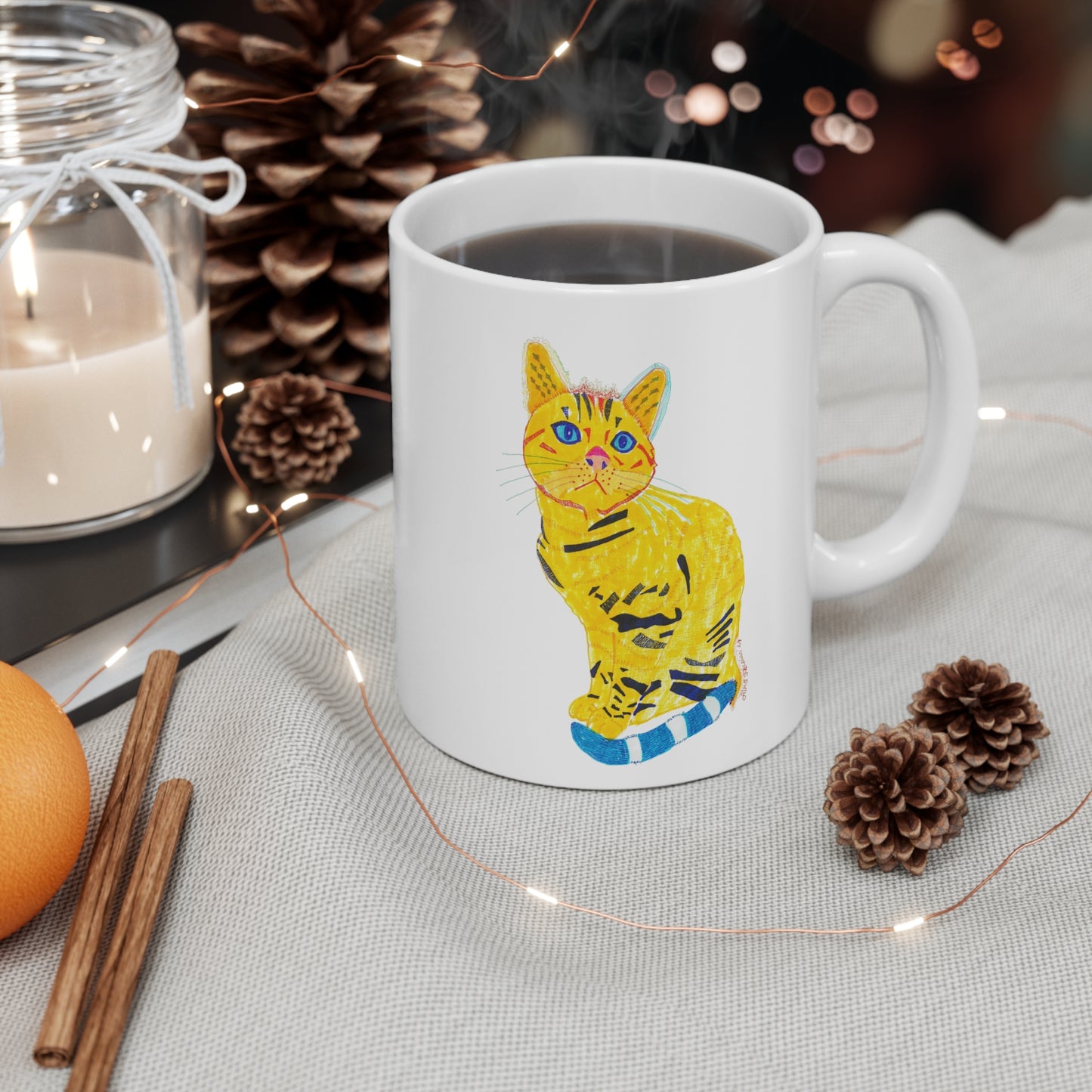 Yellow cat Mug