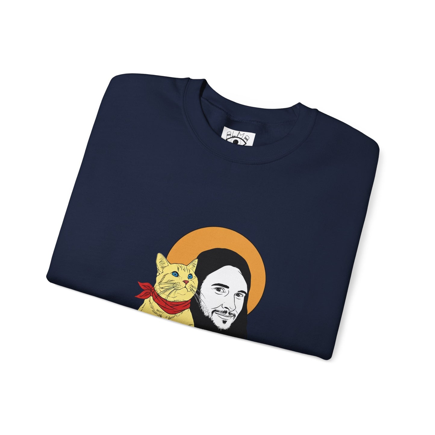 Jesus and cat Unisex Heavy Blend™ Crewneck Sweatshirt