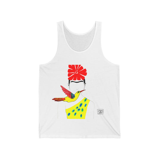 Colorful Frida Kahlo Inspired Unisex Tank Top, Vibrant Art Tee, Summer Wear, Gift for Her, Festival Style, Boho Chic Apparel