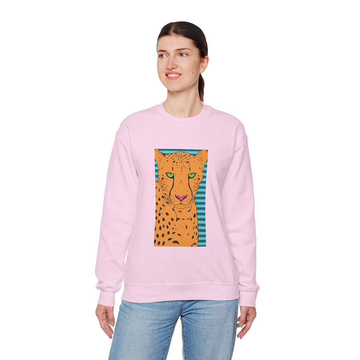 Bright leopard Unisex Heavy Blend™ Crewneck Sweatshirt