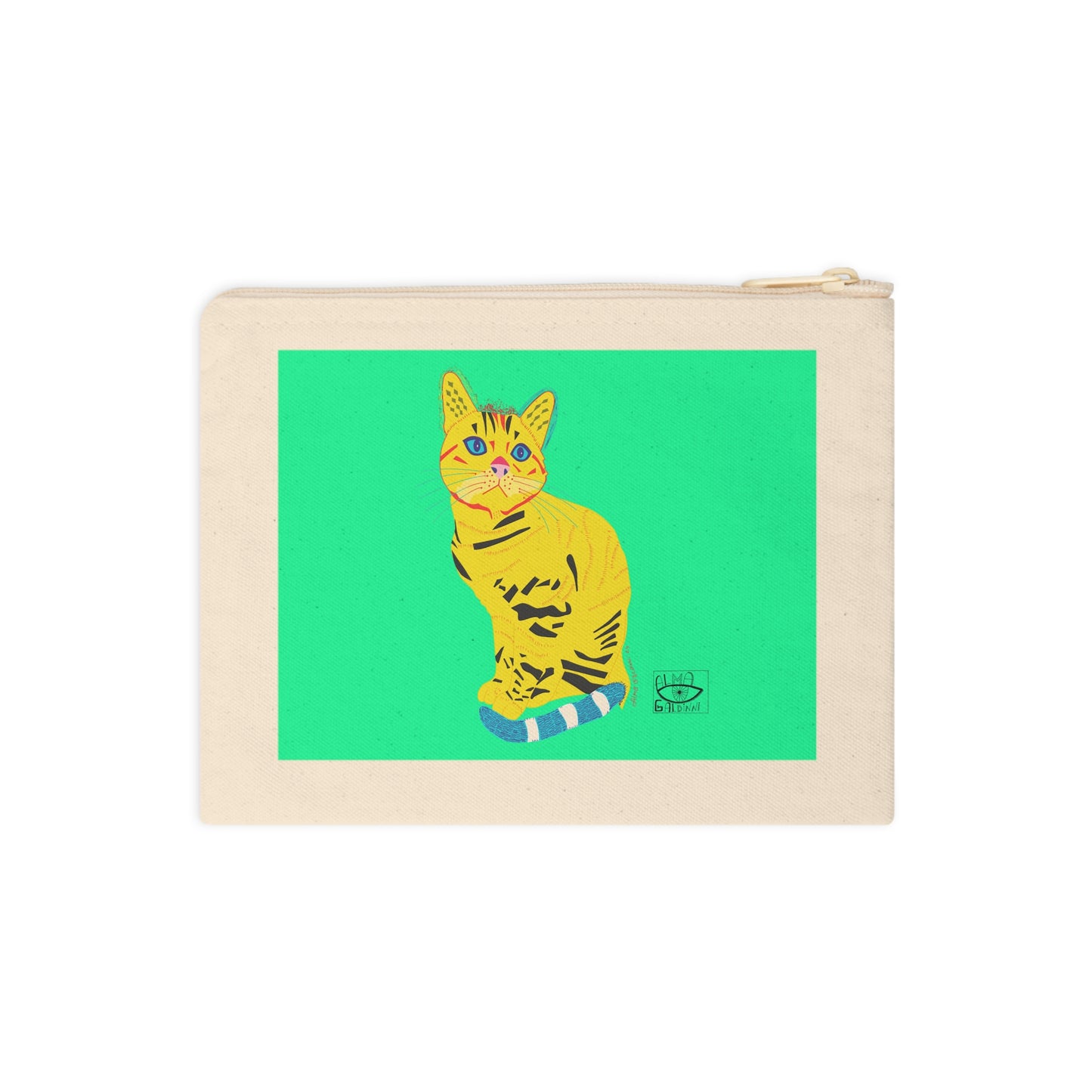 Yellow Cat Zipper Pouch - Yellow Cat Design