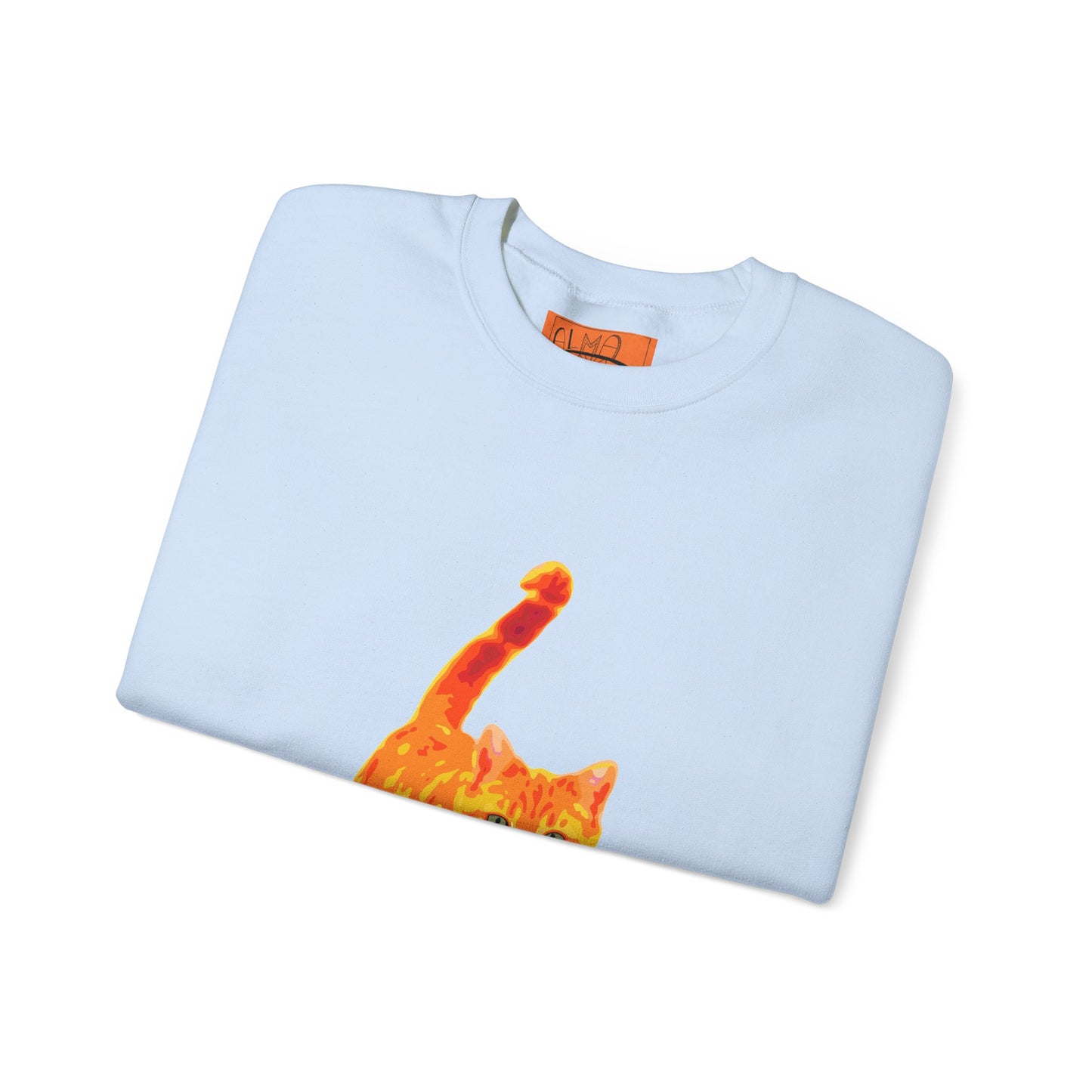 Cat Crewneck Sweatshirt — Orange Tabby Walking Graphic