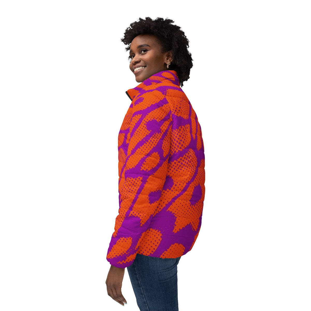Butterfly Women’s Puffer Jacket (AOP)