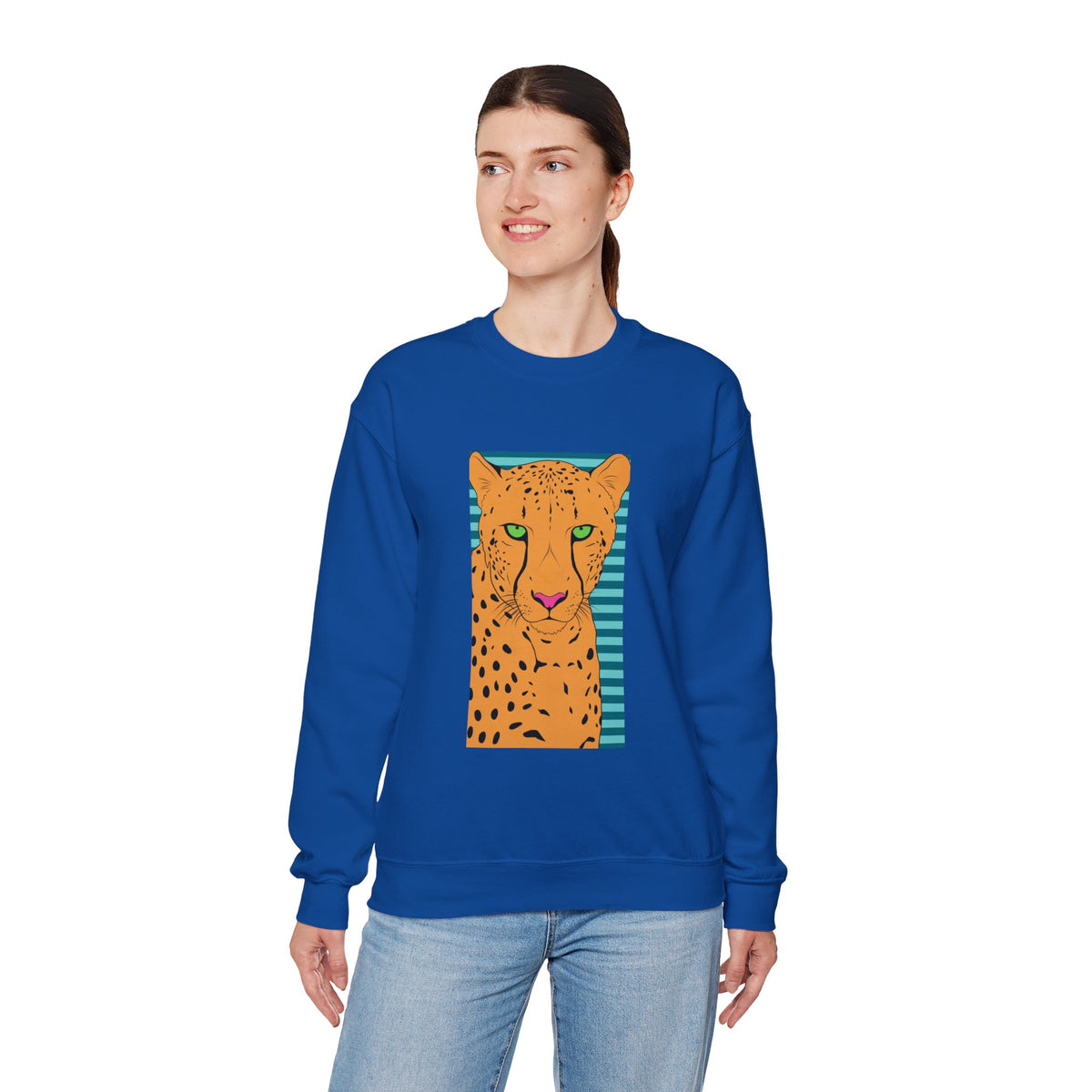 Bright leopard Unisex Heavy Blend™ Crewneck Sweatshirt