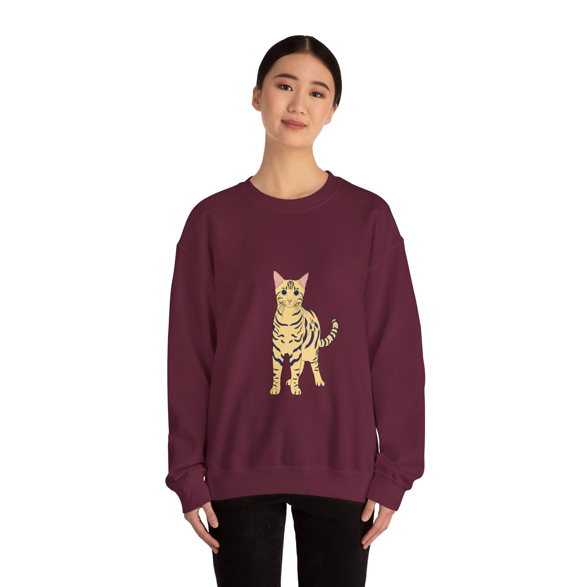Bengal Cat cartoon Unisex Heavy Blend™ Crewneck Sweatshirt