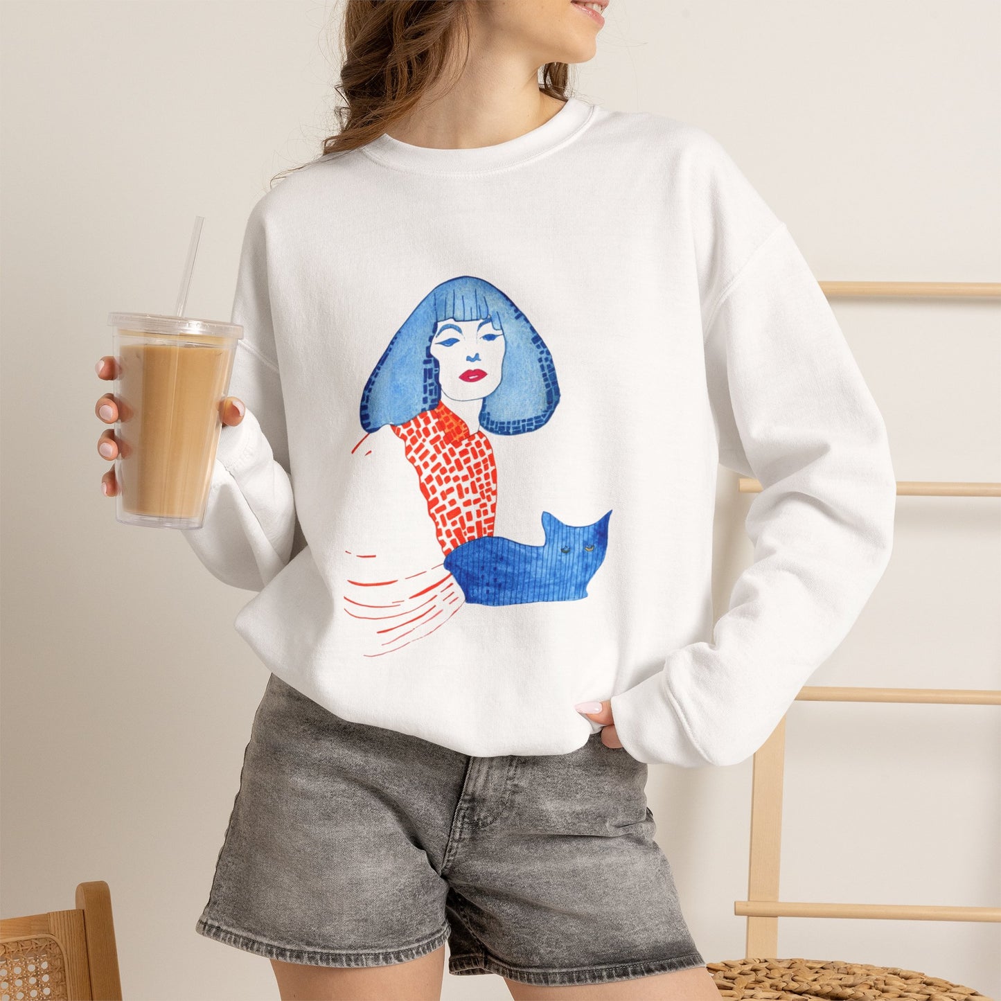 Cleopatra & Cat Unisex Heavy Blend™ Crewneck Sweatshirt
