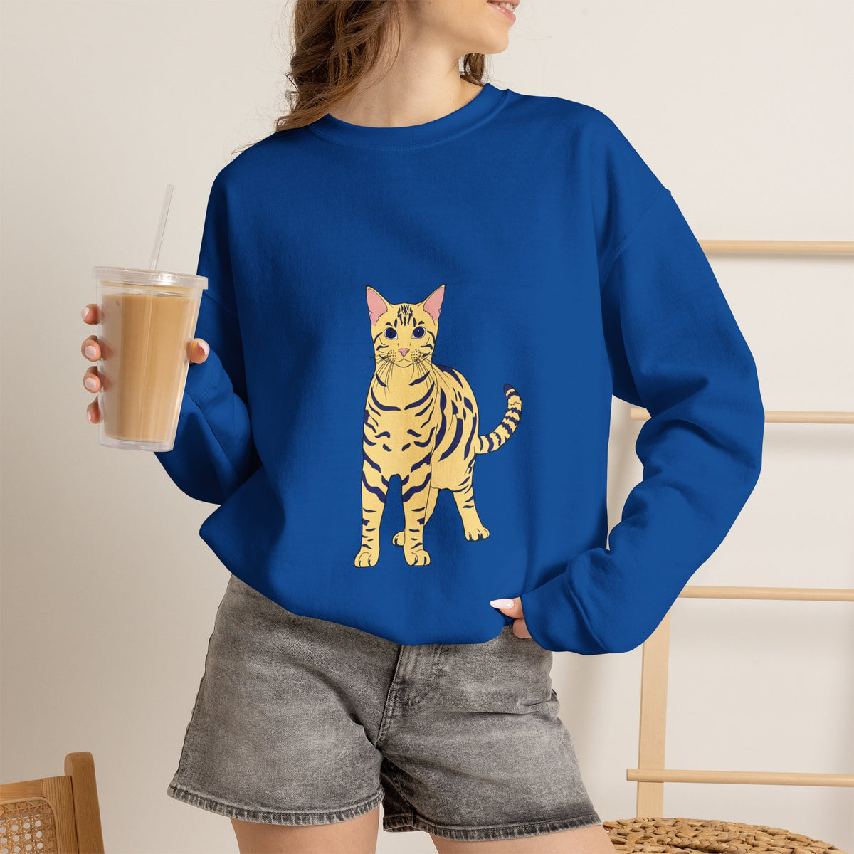 Bengal Cat cartoon Unisex Heavy Blend™ Crewneck Sweatshirt