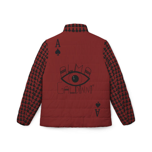 Game Card pattern Puffer Jacket — Alma Galbinni Ace of Clubs Pattern