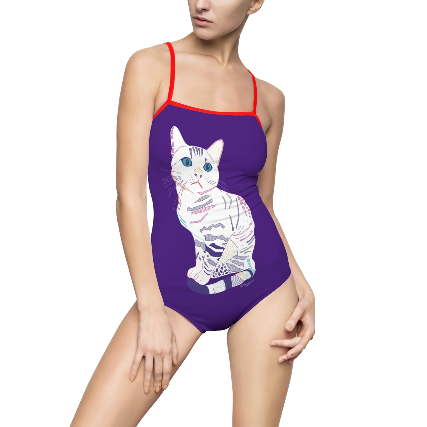 White Cat One-Piece Swimsuit