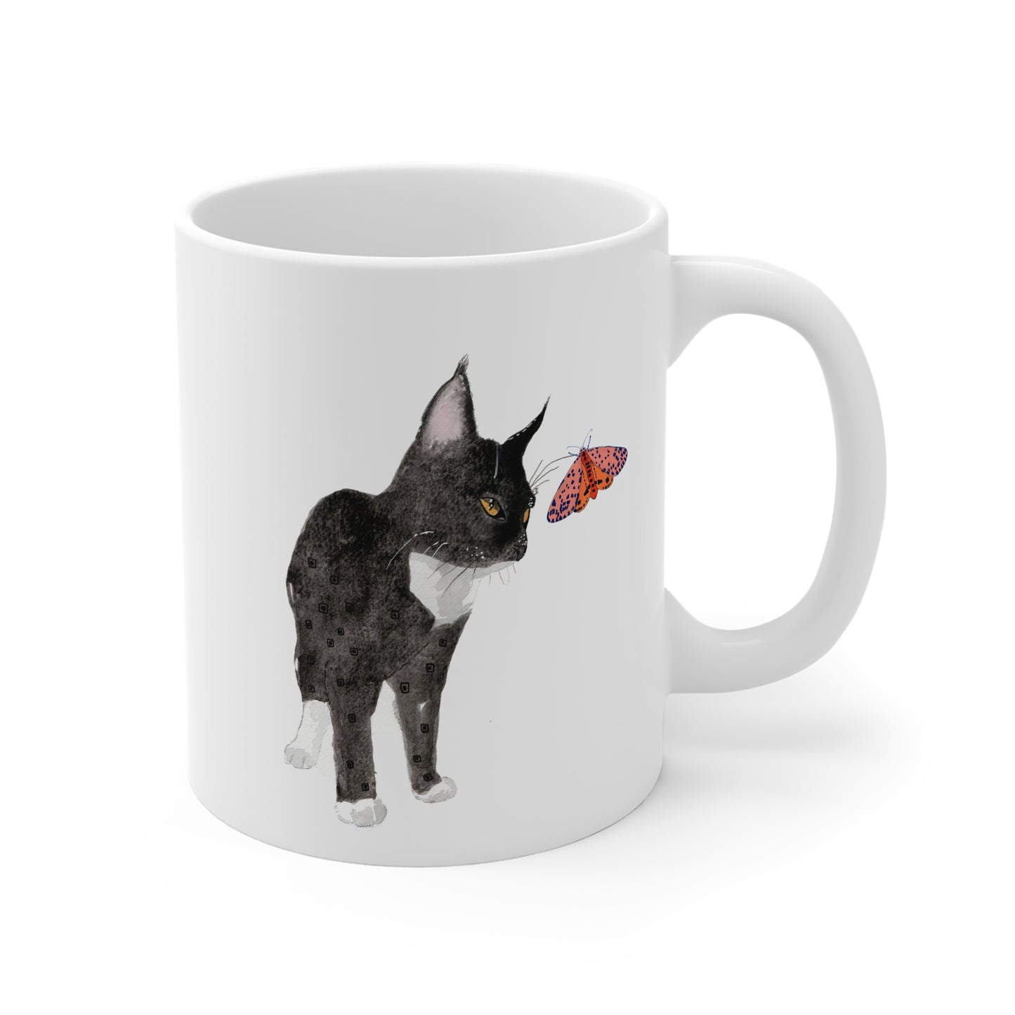 Cute Cat Design 11oz White Mug - Perfect Gift for Pet Lovers