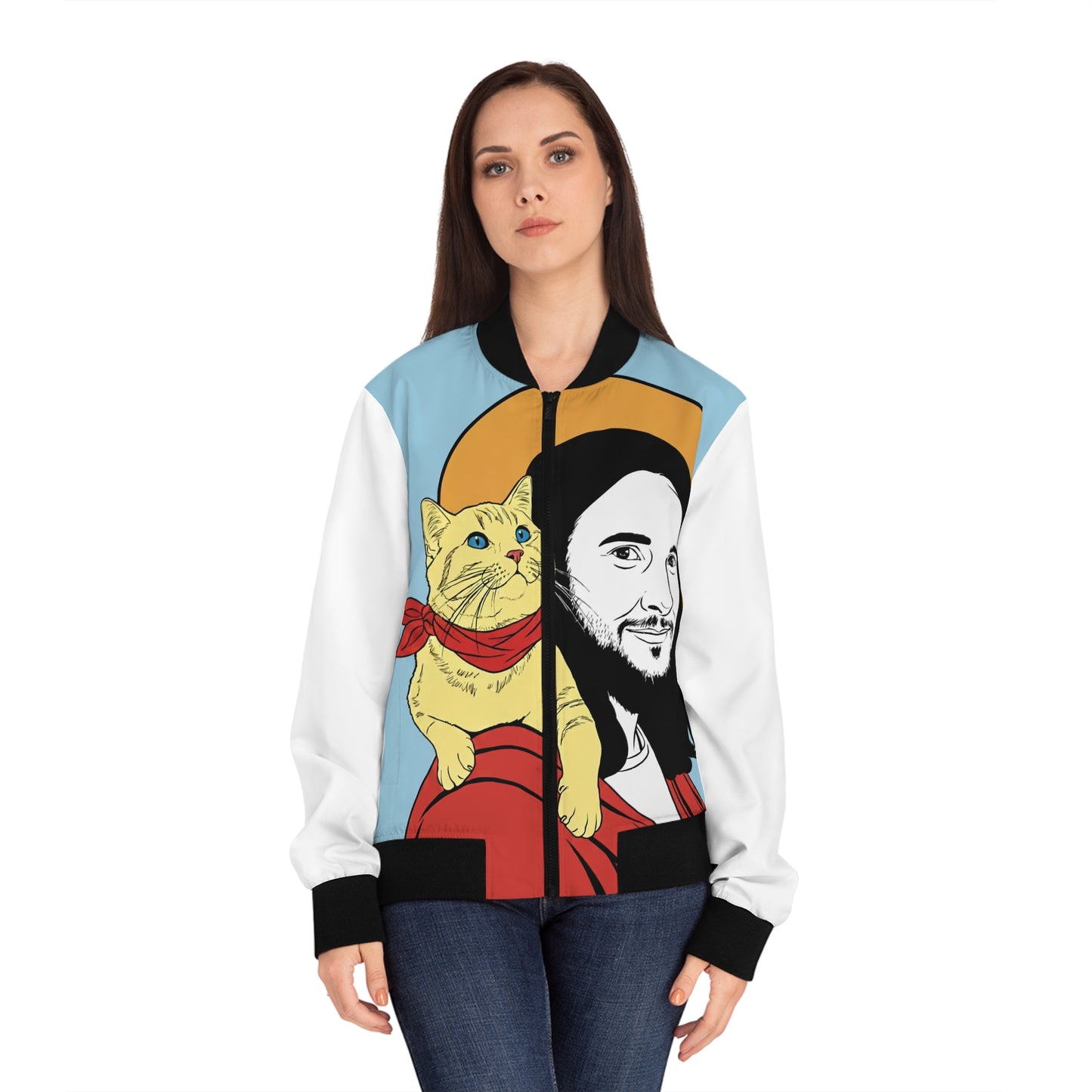 Jesus Women's Bomber Jacket (AOP)