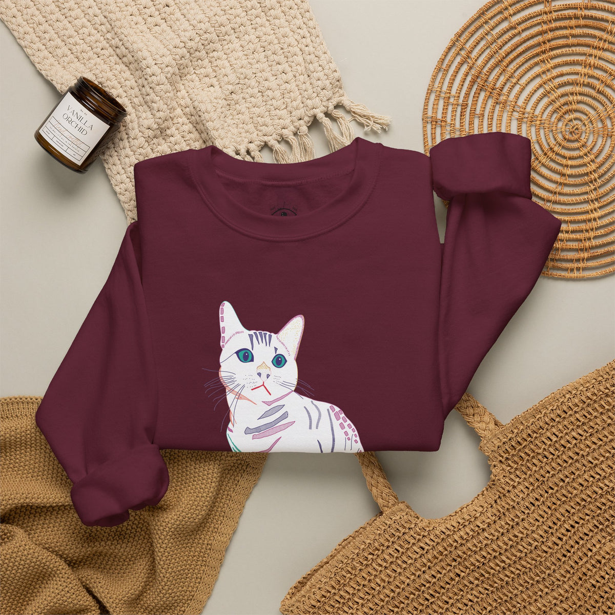White Cat Unisex Heavy Blend™ Crewneck Sweatshirt