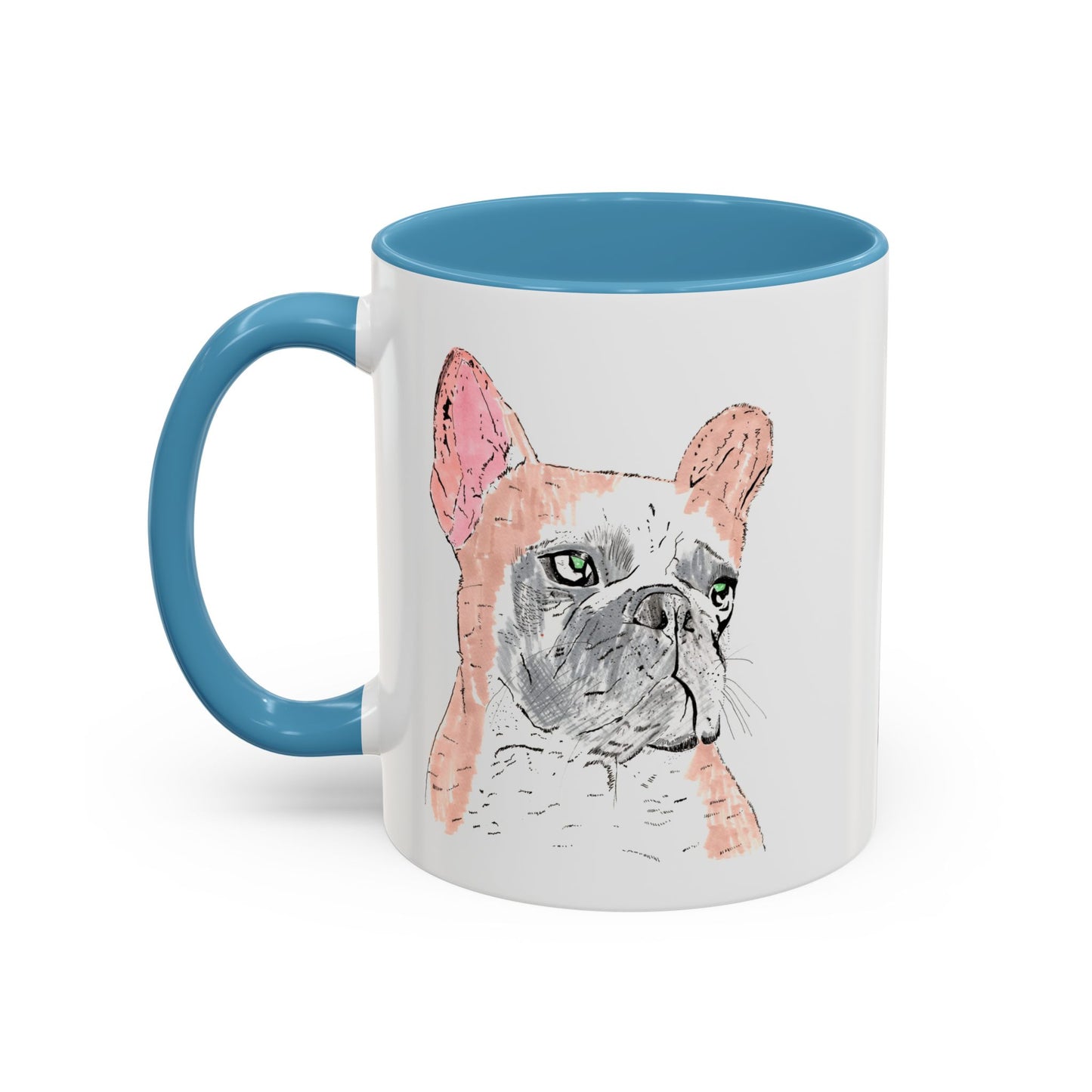 French Bulldog Accent Coffee Mug — Artistic Watercolor Dog Portrait (11/15oz)