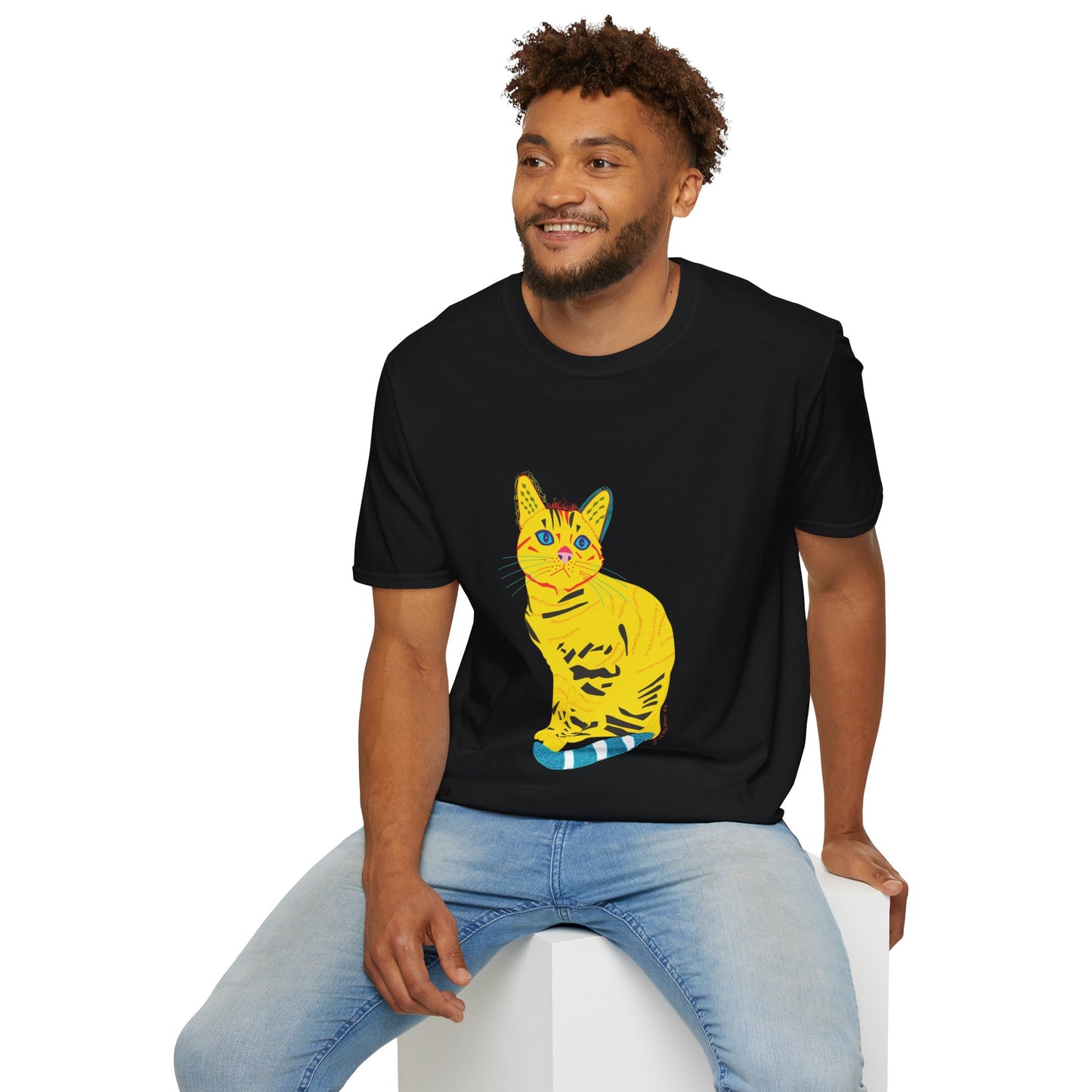 Yellow Cat Unisex Softstyle T-Shirt