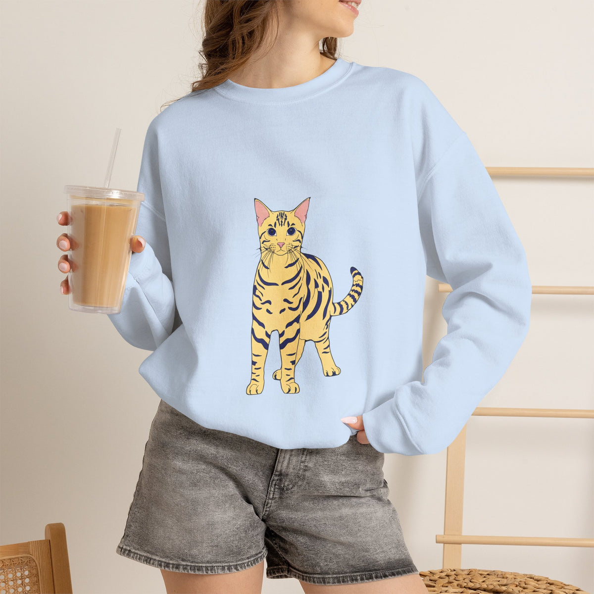 Bengal Cat cartoon Unisex Heavy Blend™ Crewneck Sweatshirt