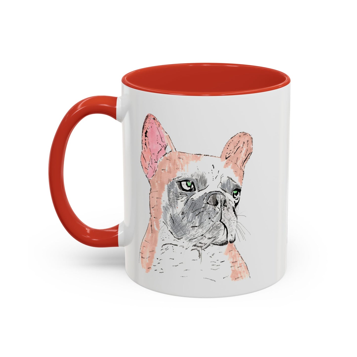 French Bulldog Accent Coffee Mug — Artistic Watercolor Dog Portrait (11/15oz)