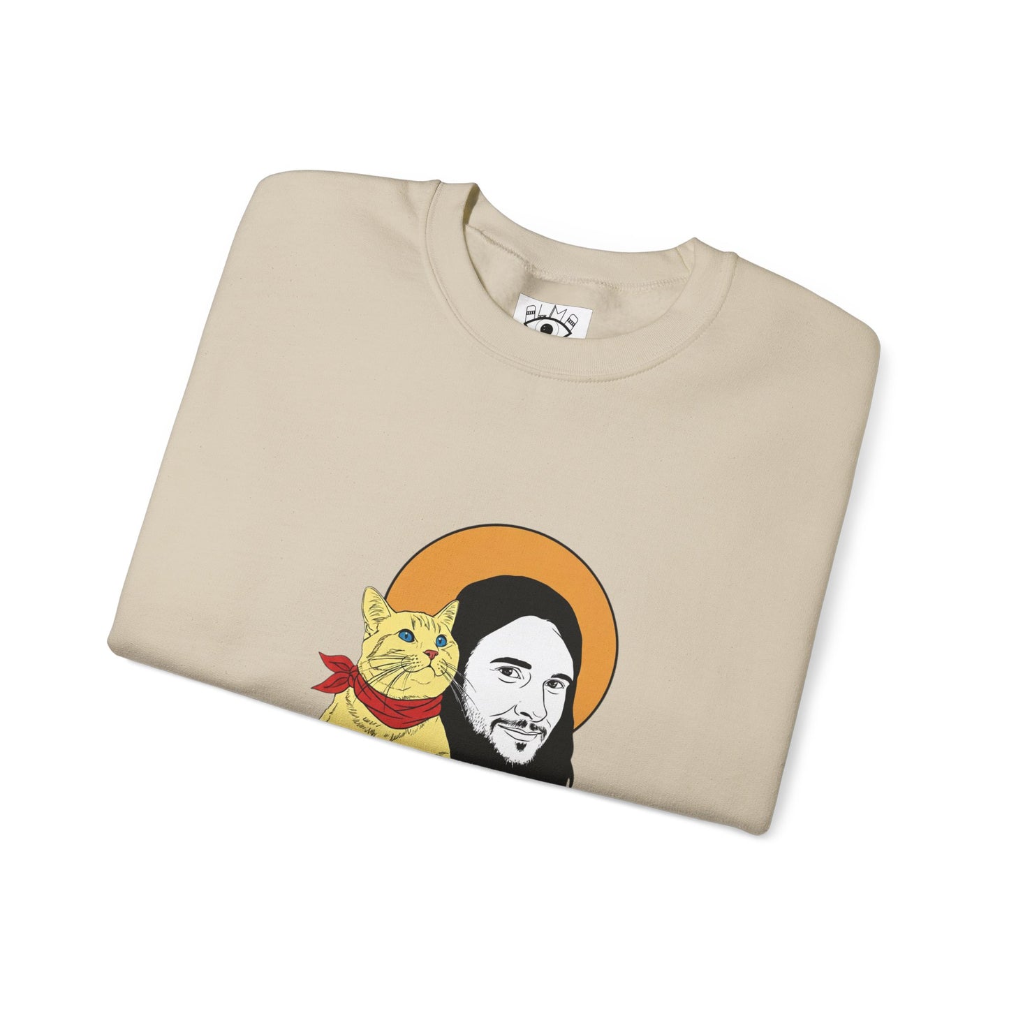 Jesus and cat Unisex Heavy Blend™ Crewneck Sweatshirt