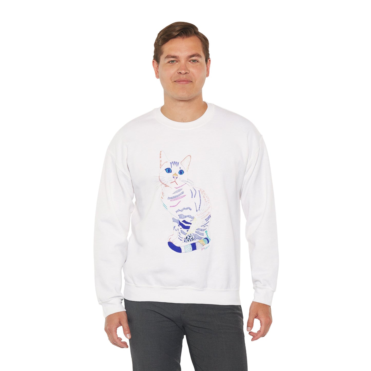 Cat Lover Sweatshirt, Cozy Cat Design, Cute Gift for Cat Owners, Unisex Crewneck, Pet Lover Apparel, Perfect for Everyday Comfort