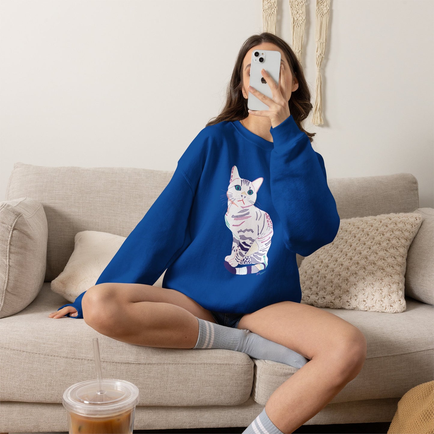 White Cat Unisex Heavy Blend™ Crewneck Sweatshirt