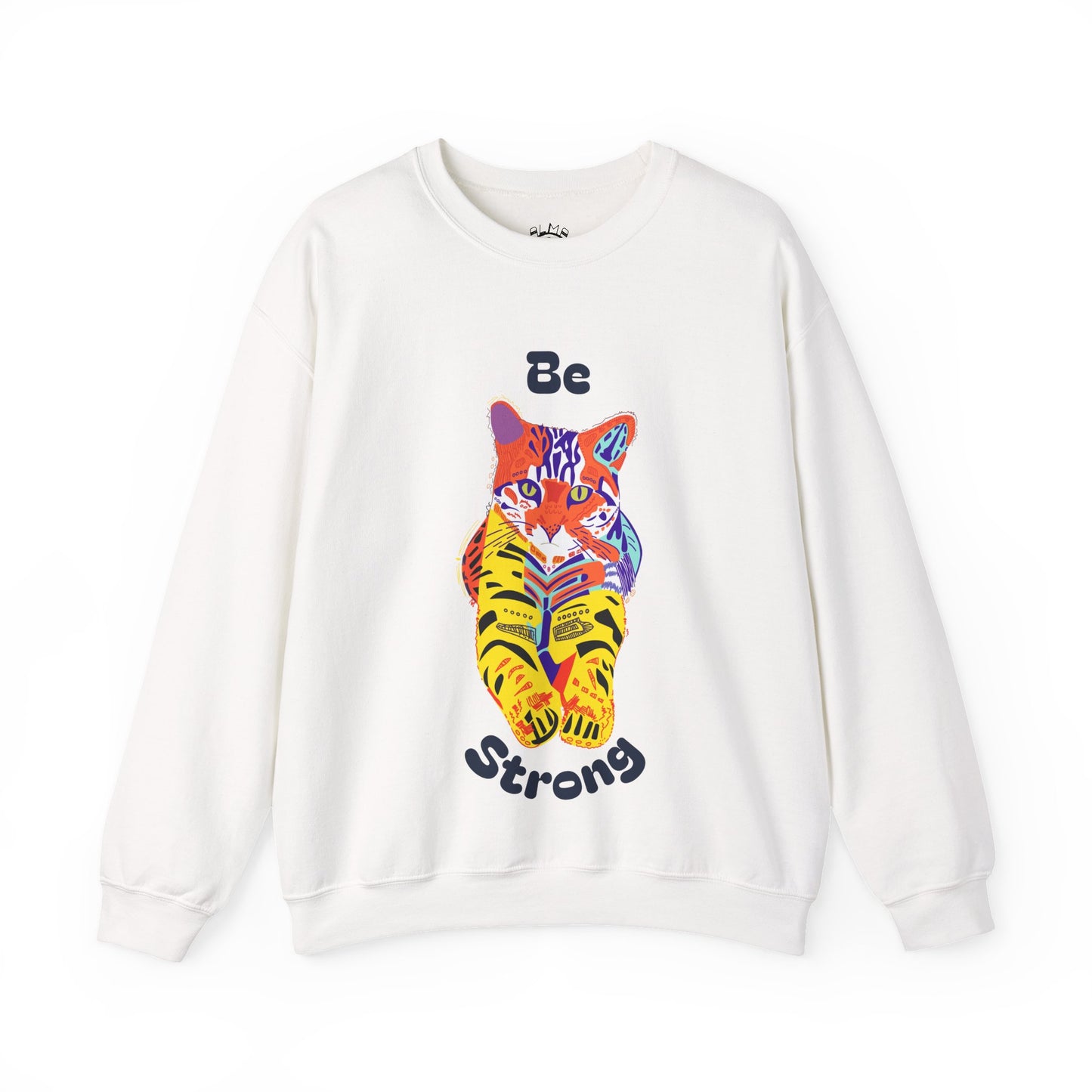 Tiger Cat Be Strong Unisex Heavy Blend™ Crewneck Sweatshirt