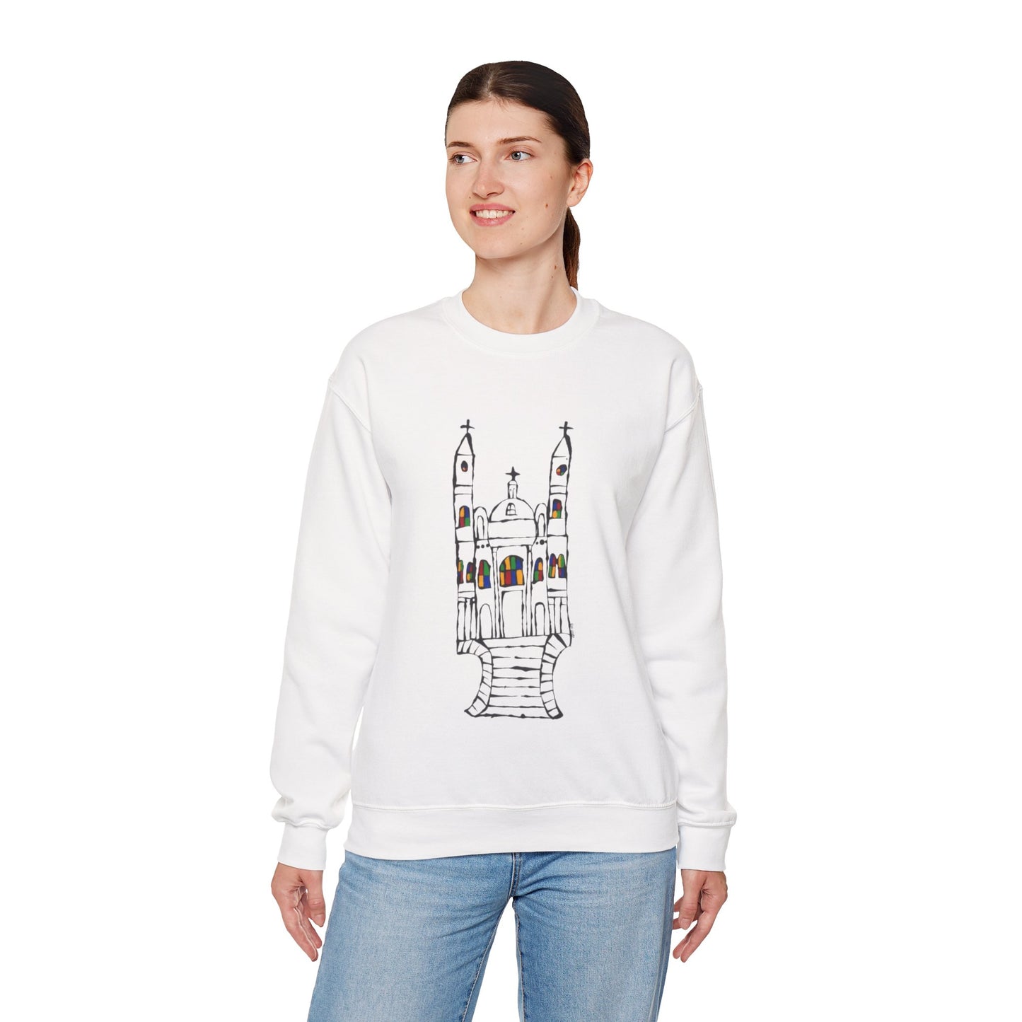 Ilheus Cathedral in Brazil Unisex Heavy Blend™ Crewneck Sweatshirt
