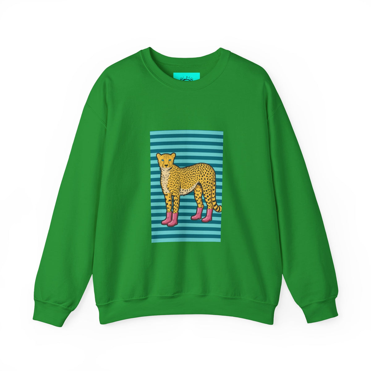 Cheetah in pink boots Unisex Heavy Blend™ Crewneck Sweatshirt