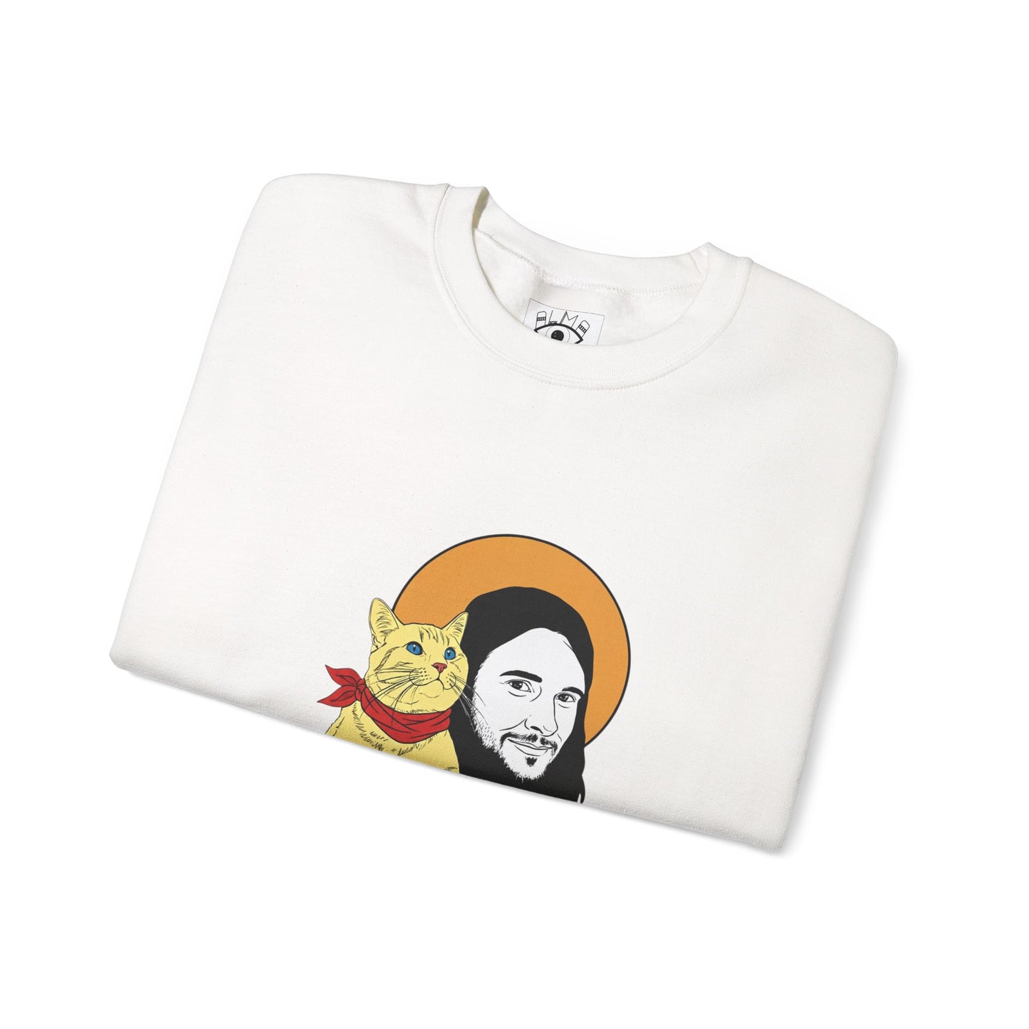 Jesus and cat Unisex Heavy Blend™ Crewneck Sweatshirt