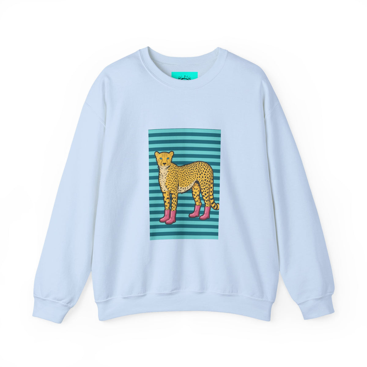 Cheetah in pink boots Unisex Heavy Blend™ Crewneck Sweatshirt