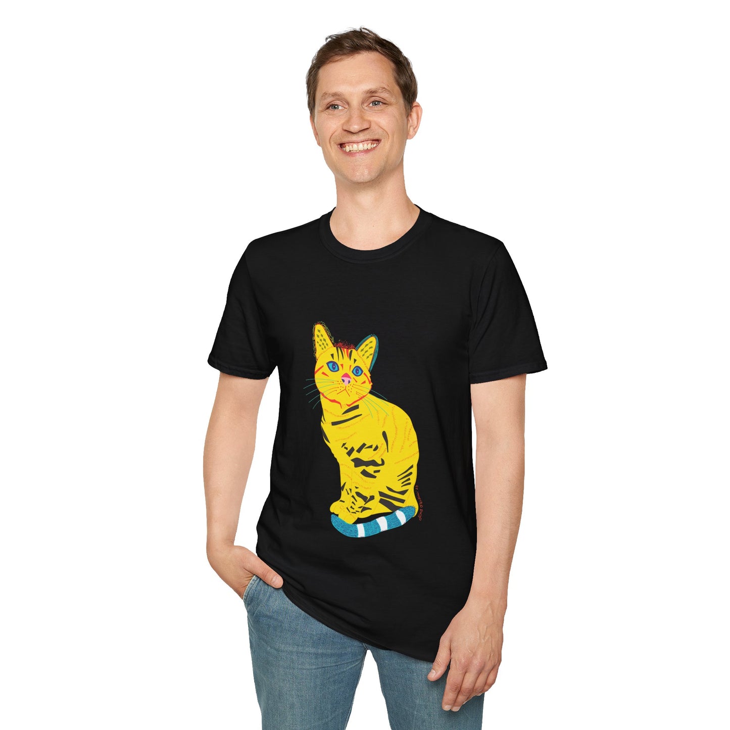 Yellow Cat Unisex Softstyle T-Shirt