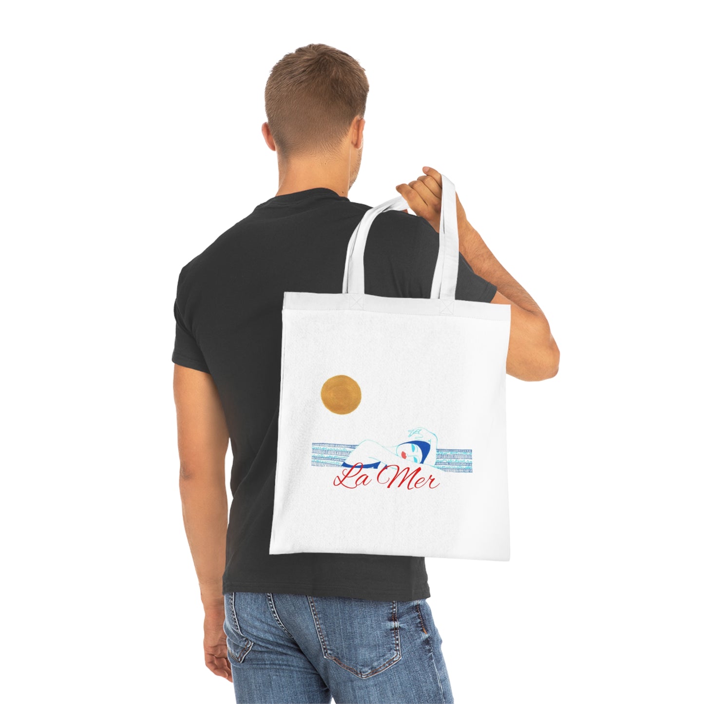 Beach Vibes Cotton Tote | La Mer Tote Bag | Eco-Friendly Shopping Bag | Summer Essentials | Beach Day Tote | Gift for Her