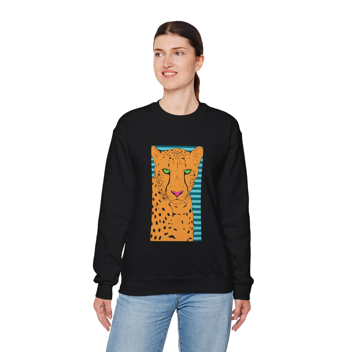 Bright leopard Unisex Heavy Blend™ Crewneck Sweatshirt