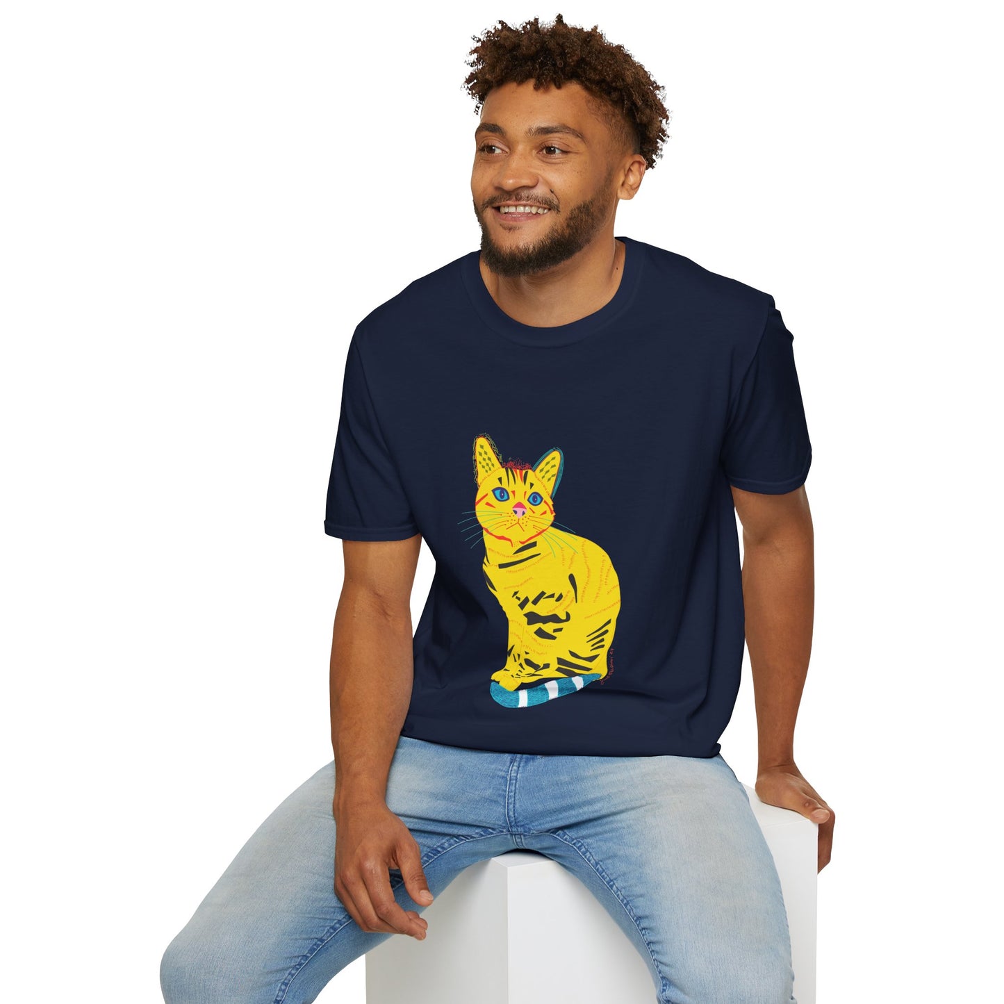 Yellow Cat Unisex Softstyle T-Shirt