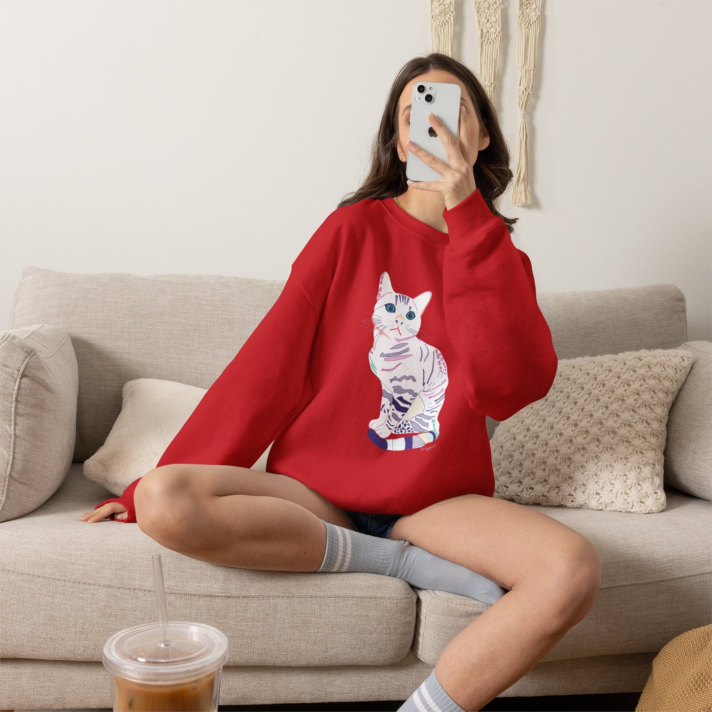 White Cat Unisex Heavy Blend™ Crewneck Sweatshirt